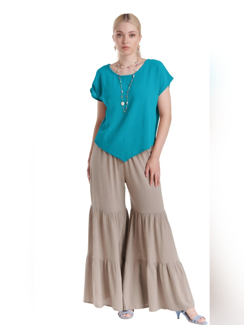 EUC Oh My Gauze OMG Grace Top Teal, Turquoise, Size 3 (18W)